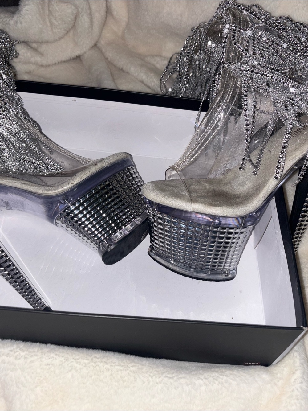 Spectator-2017RSF, 7" Rhinestone Fringe Knee High Boot size 9 - Picture 5 of 9